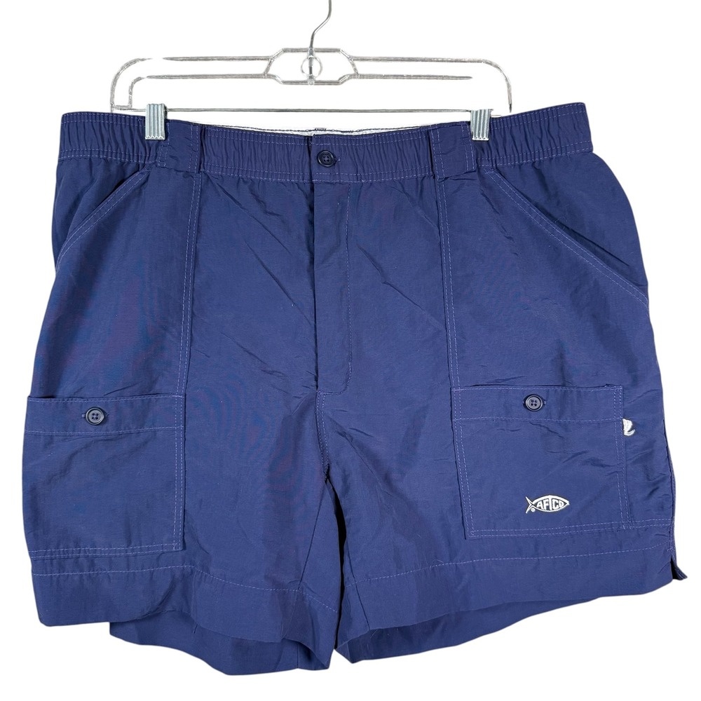 AFTCO Fishing Shorts Bluewater Wear Mens 40 Navy Blue Vintage Nylon Utility‎ M01